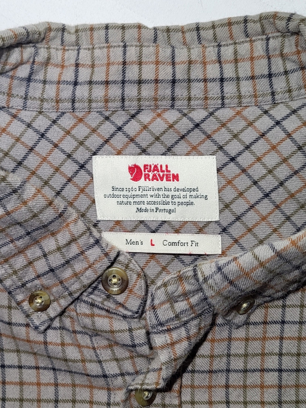 Fjallraven Men's Gray Plaid Button-Down Shirt - Picture 2 of 7